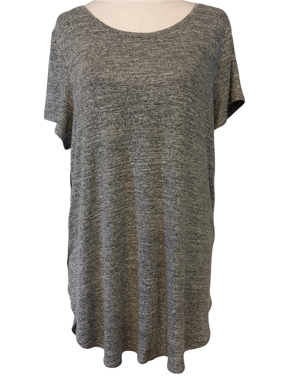 NWT Classic Grey Knit Short Sleeve Tunic Womens Size XL lightweight